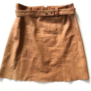 RYDER Australia Lamb Leather Brown Mini Skirt